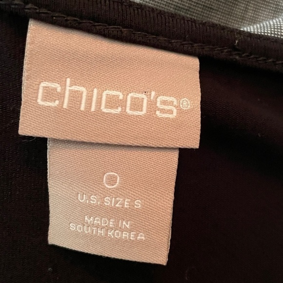 Chico’s Blue and White Floral Print Long Sleeve Blouse - Picture 5 of 6